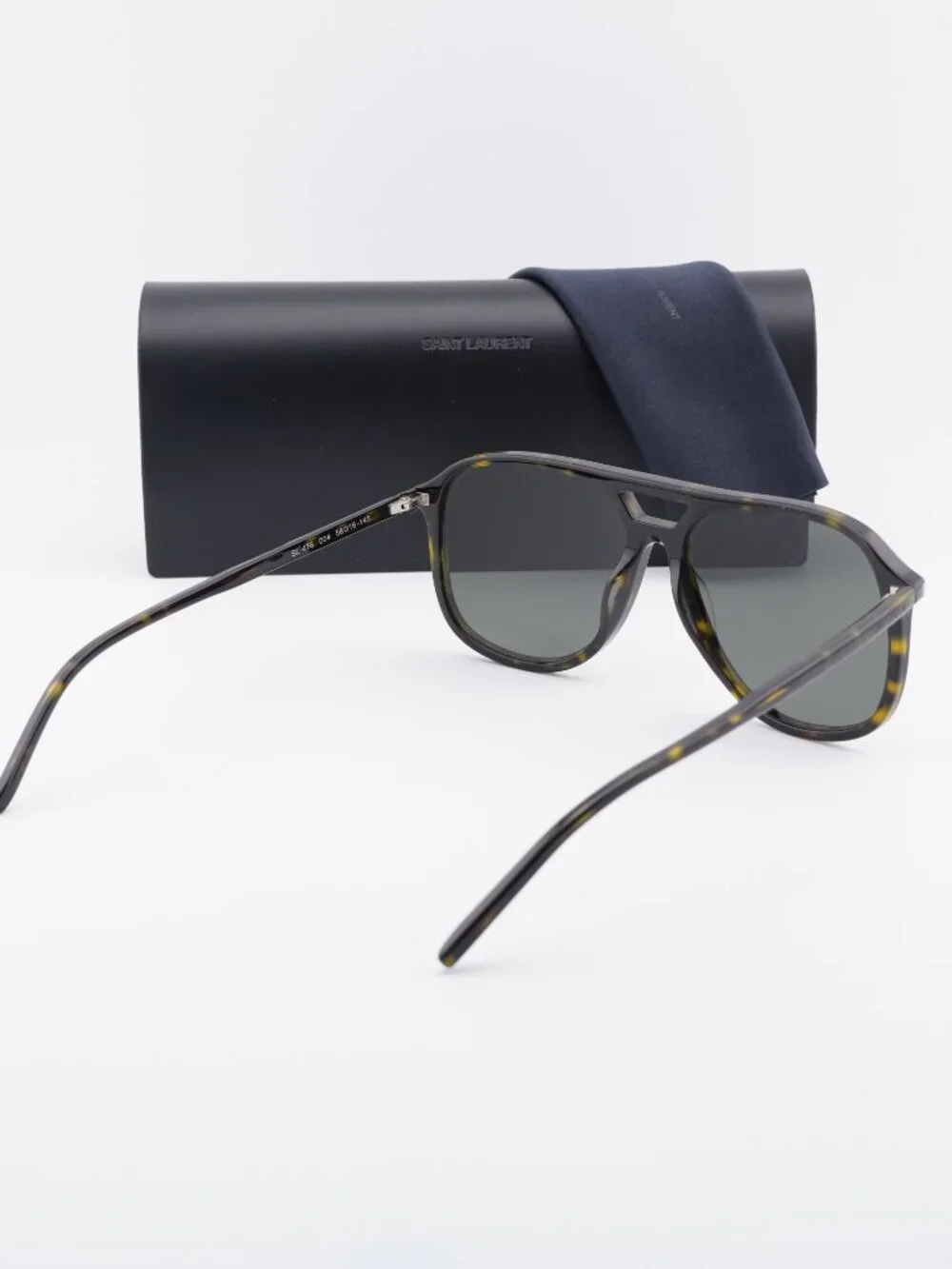 Saint Laurent SL476 004 Aviator Sunglasses - Havana / Grey